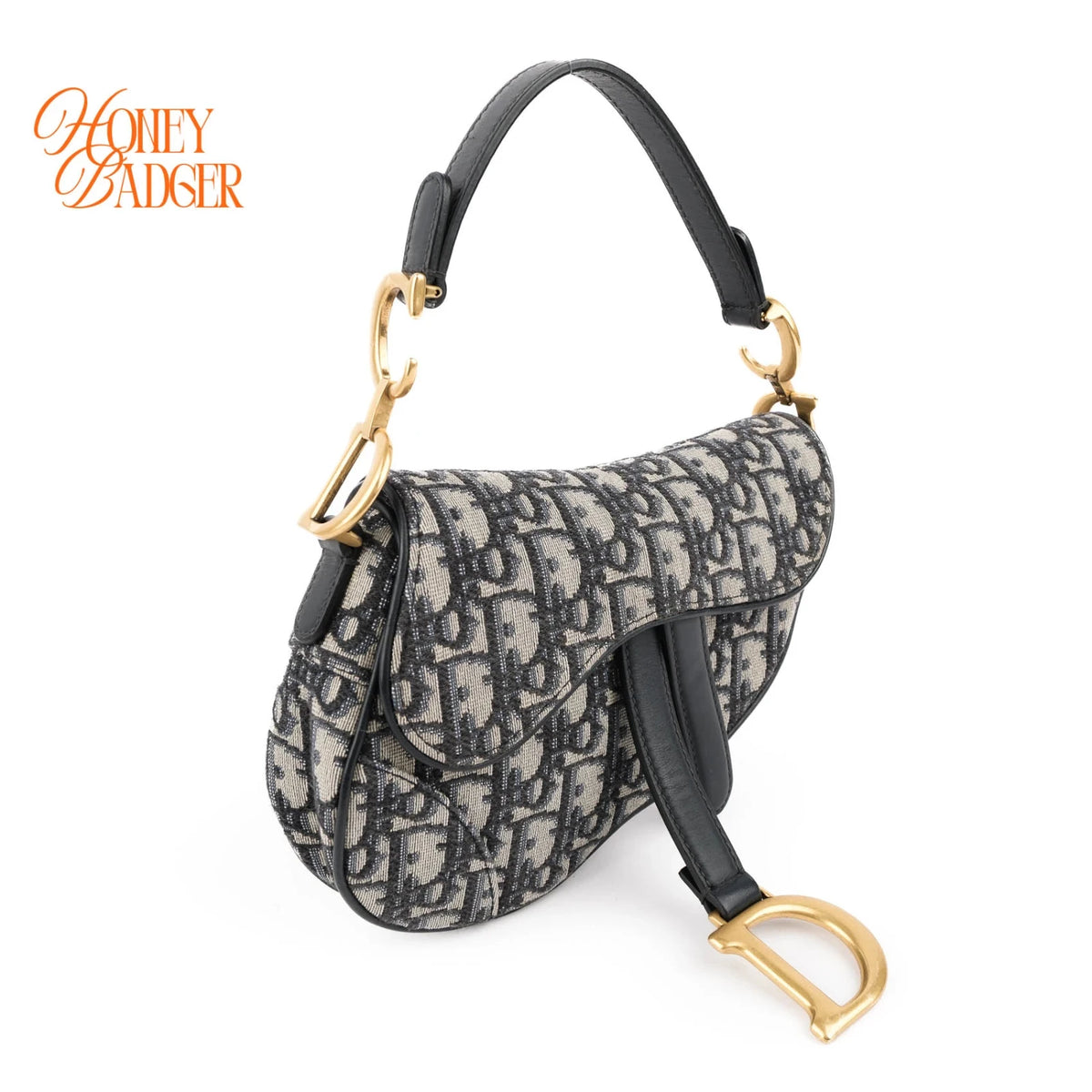 Dior Saddle Small Oblique Jacquard Blue Gold Hardware Rank A