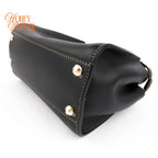 Fendi Peekaboo Iconic Mini Leather Black/Yellow Stitch Rank A