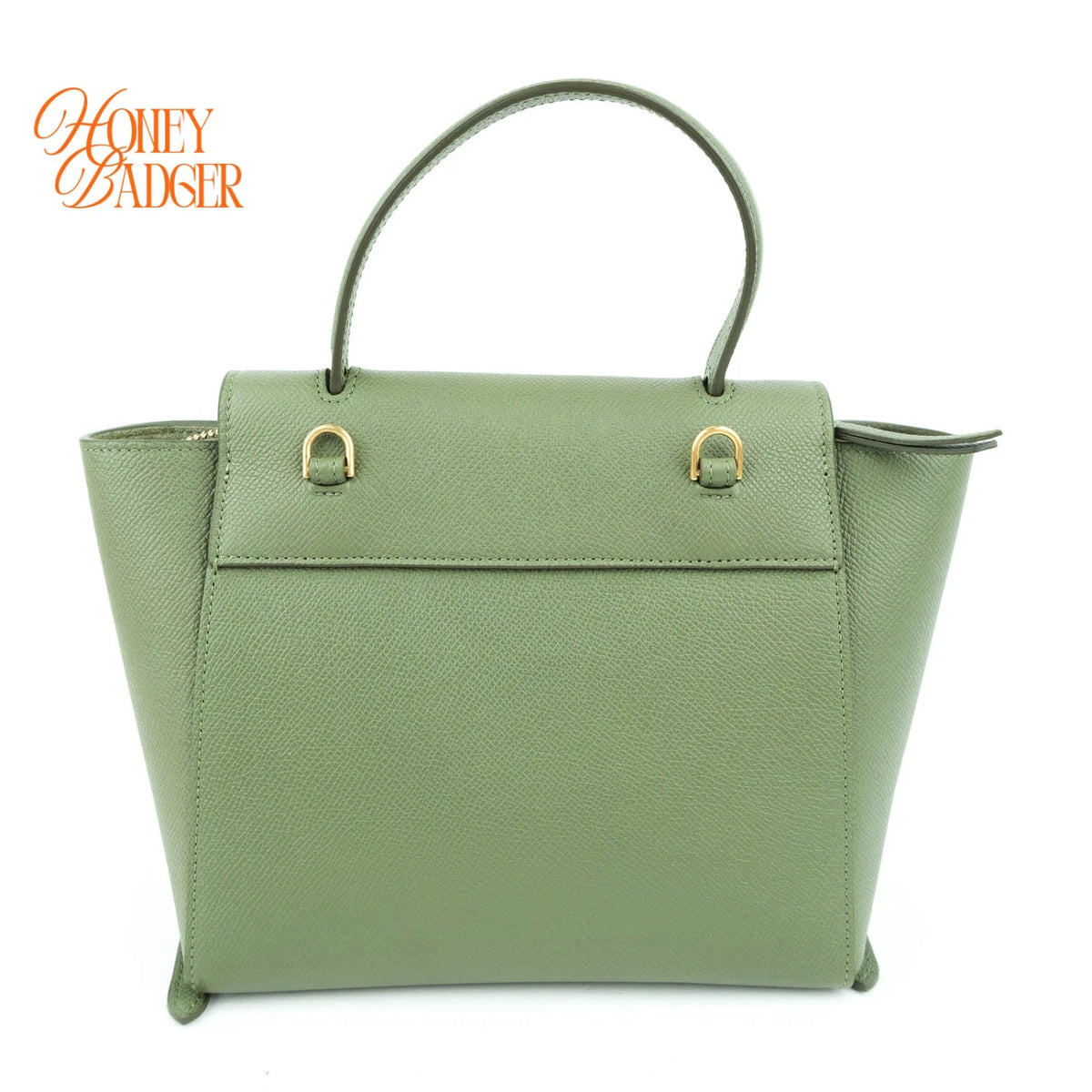 Celine Belt Bag Nano Grained Calfskin Sage Green Gold Hardware Rank A