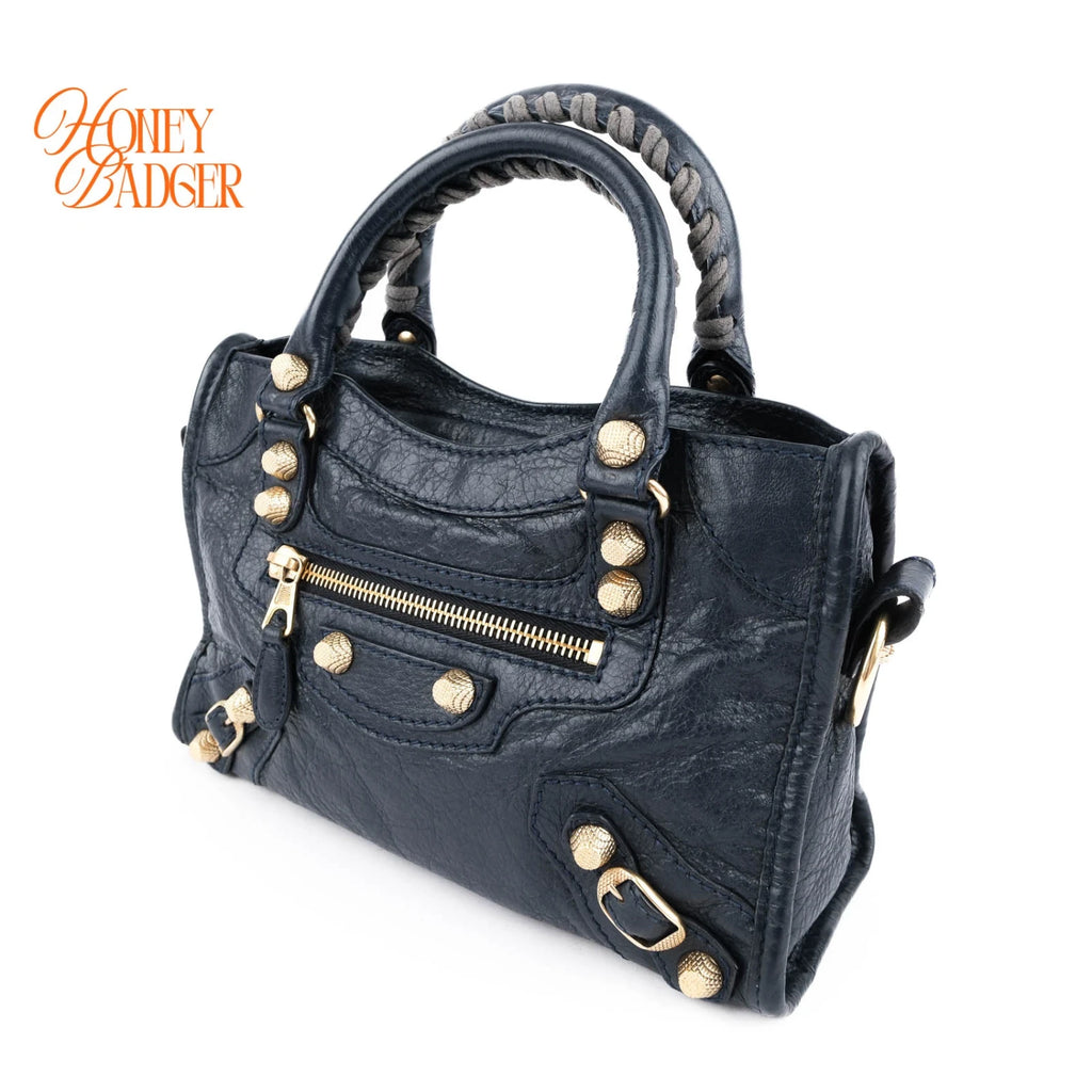 Balenciaga Classic City Mini Navy Gold — Vintage Tokyo
