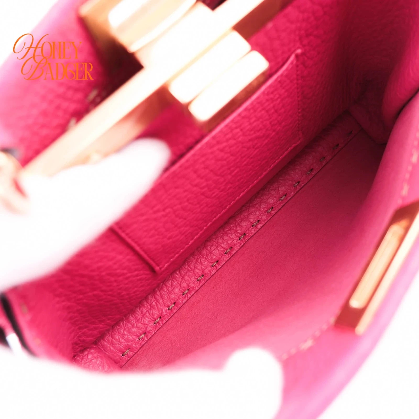 Fendi Peekaboo Mini Selleria Grained Leather Pink Rank A
