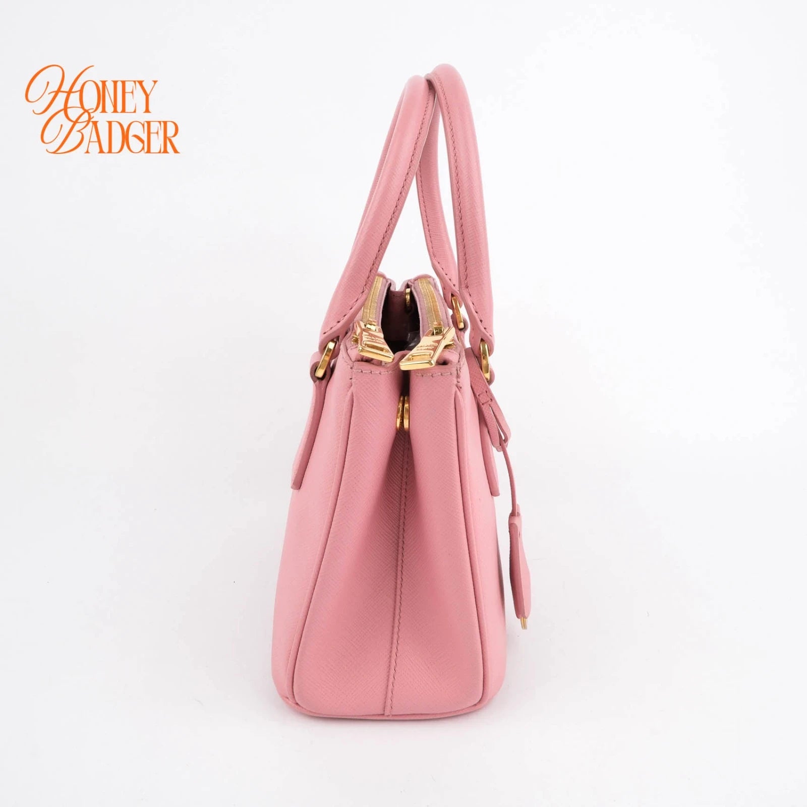 Prada Galleria Small Sakura Pink Saffiano Leather 2Way Bag Rank A