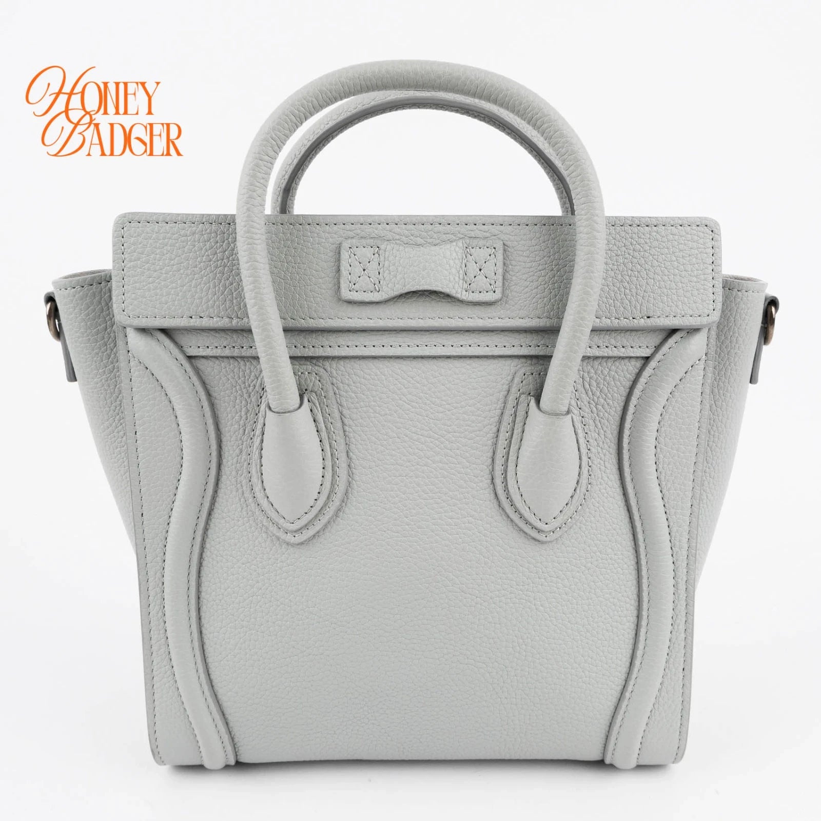 Celine Luggage Nano in gray leather, Grade A condition.