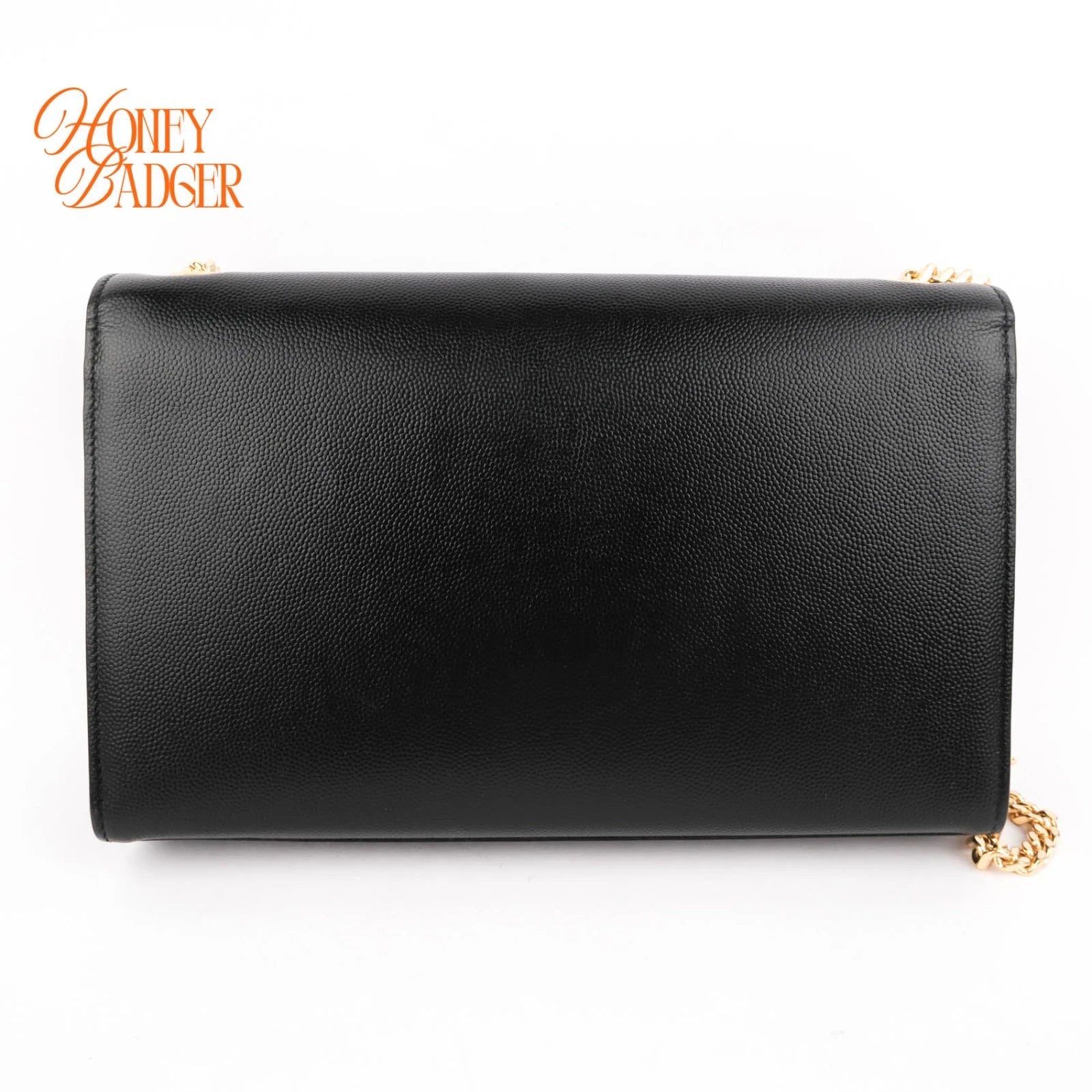 Saint Laurent Kate Medium Grain de Poudre Embossed Leather Black Light Bronze Hardware Rank A