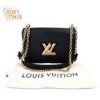 Louis Vuitton Twist MM Noir Epi Leather Chain Shoulder Bag Rank AB