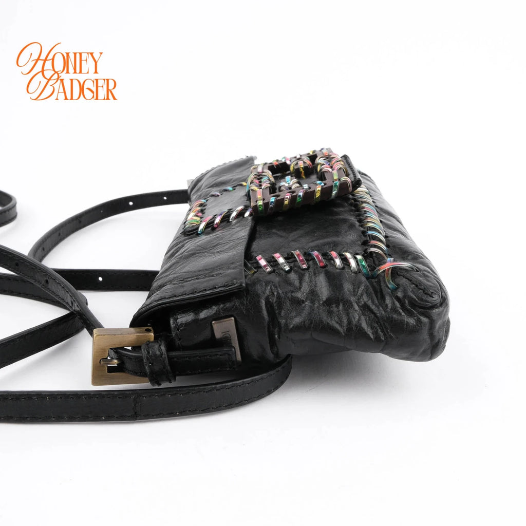Fendi Baguette Mini Black Leather Rank A