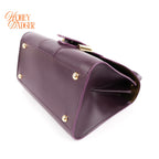 Delvaux Brillant Mini Purple Box Calf Leather 2-Way Bag Rank A