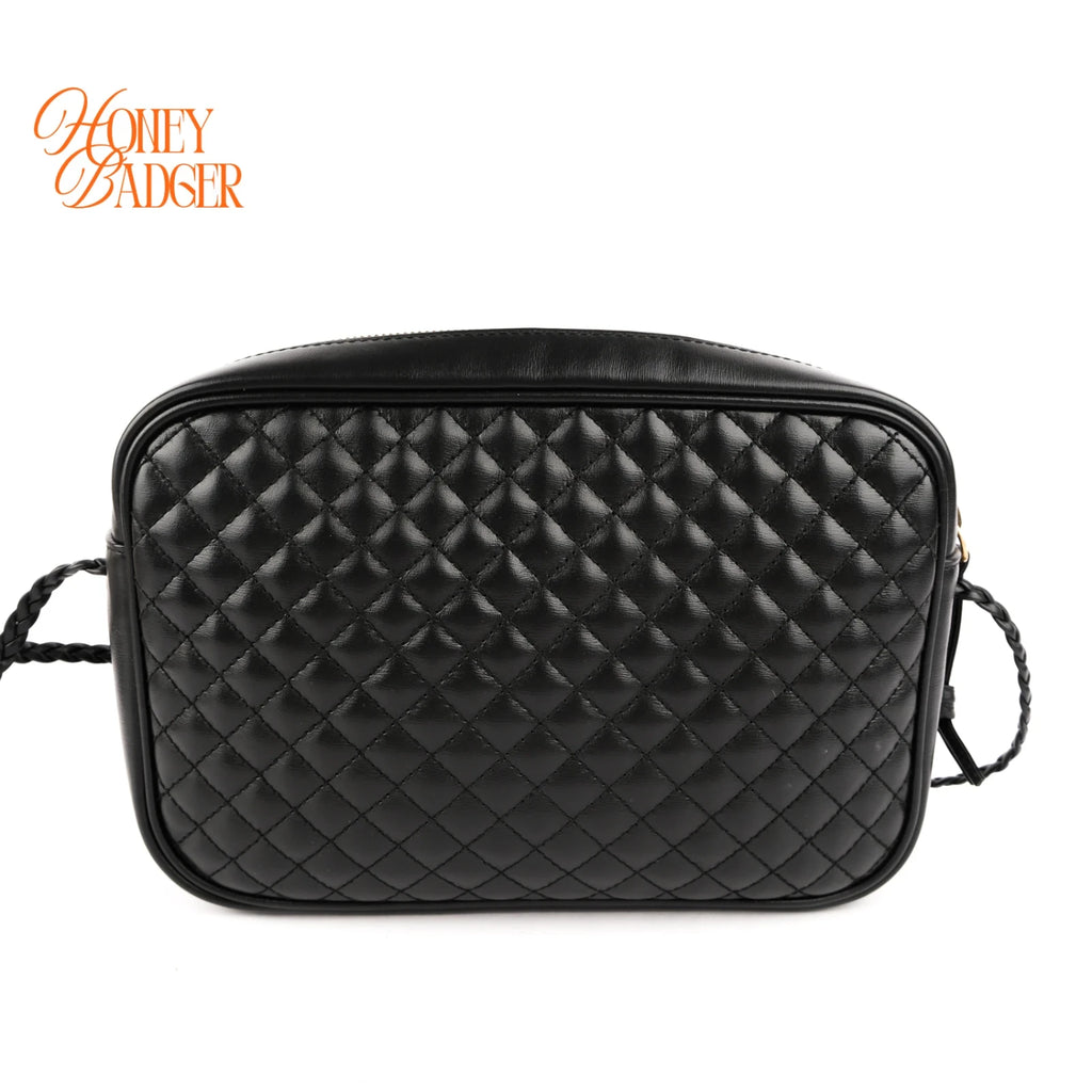 Gucci Quilted Leather Small Web Black Crossbody Shoulder Bag Rank A