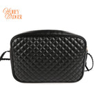 Gucci Quilted Leather Small Web Black Crossbody Shoulder Bag Rank A