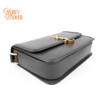 Saint Laurent Solferino Medium Satchel Bag Gray Smooth Leather Gold Hardware