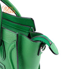 Celine Nano Luggage Bag Drummed Calfskin Green Silver Hardware Rank A