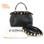 Fendi Peekaboo Mini Studded Black Leather Rank A