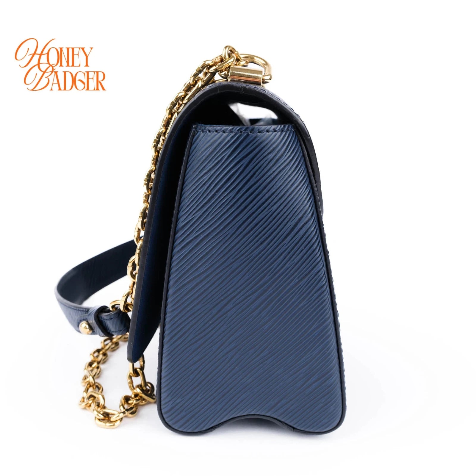 Louis Vuitton Twist MM Epi Leather Navy Gold Hardware Rank A