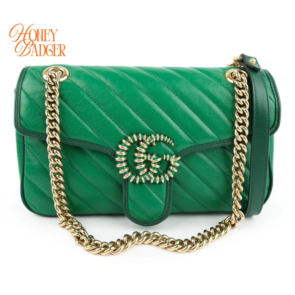 Gucci GG Marmont Small Green Leather Rank S