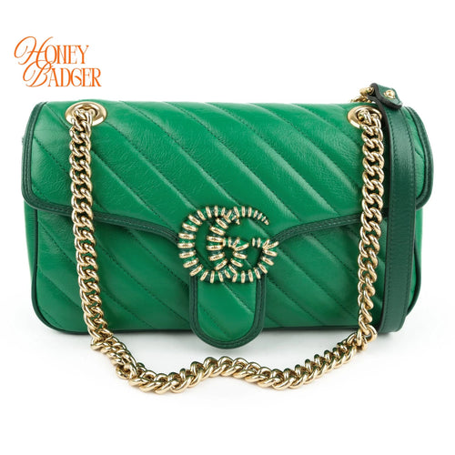 Gucci GG Marmont Small Green Leather Rank S