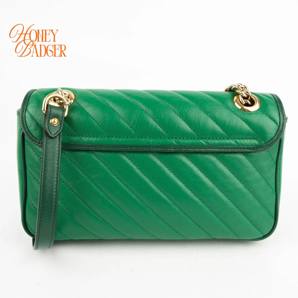 Gucci GG Marmont Small Green Leather Rank S