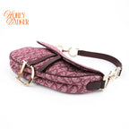 Dior Saddle Bag Trotter Jacquard Canvas Red/Bordeaux Rank AB