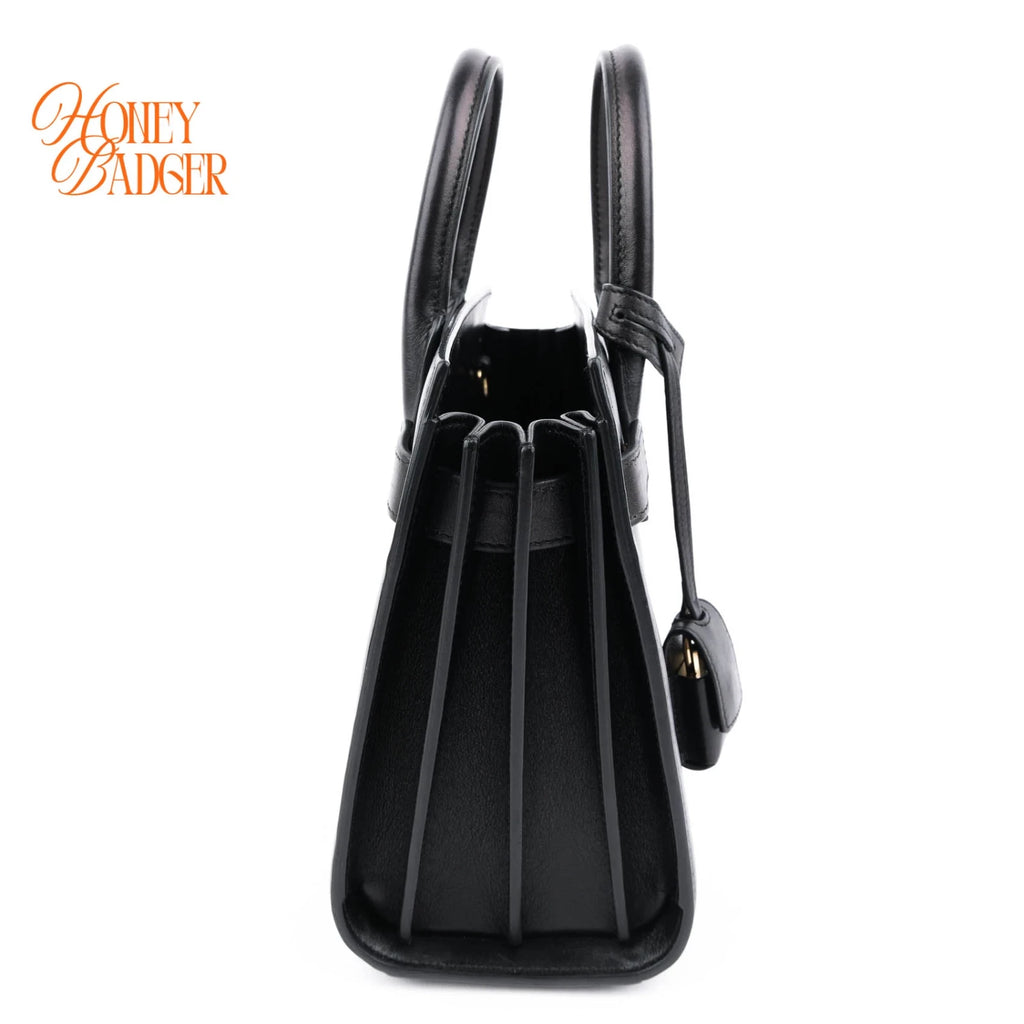 Saint Laurent Sac de Jour Nano Smooth Calfskin Black Bronze Hardware Rank A