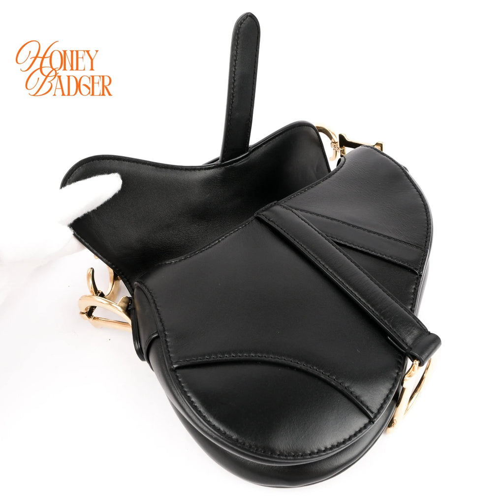 Dior Saddle Bag Calfskin Black Rank AB