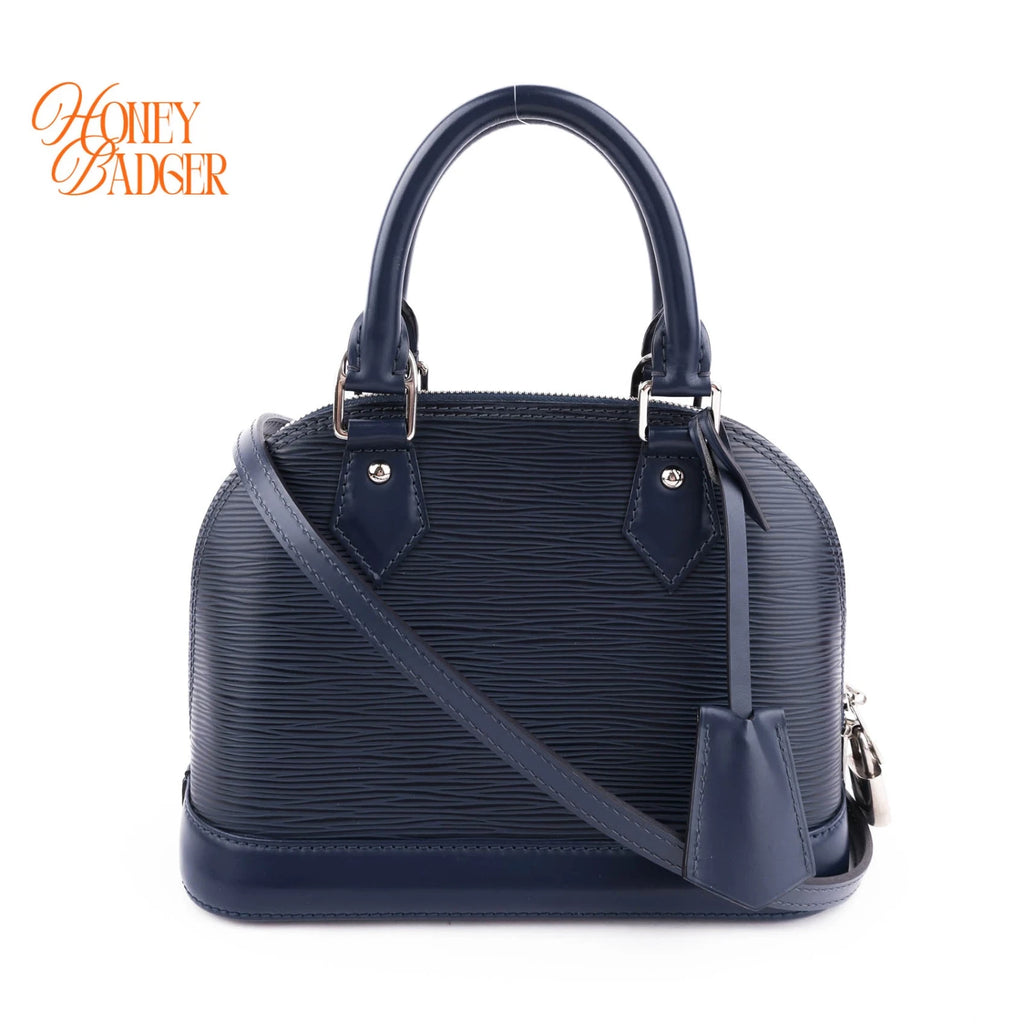 Louis Vuitton Alma BB Epi Leather Indigo Blue Silver Hardware Rank A