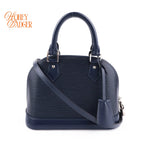 Louis Vuitton Alma BB Epi Leather Indigo Blue Silver Hardware Rank A