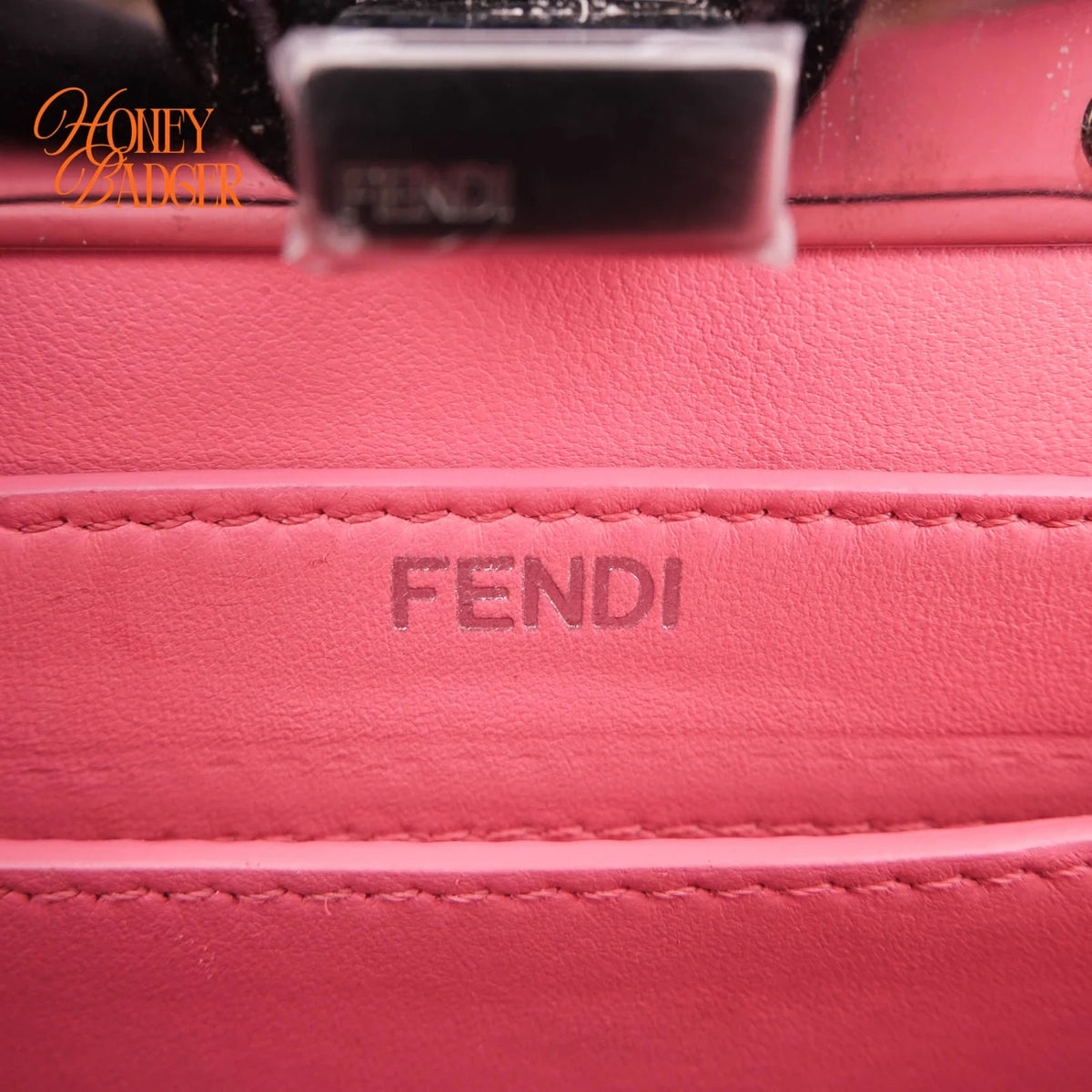 Fendi Peekaboo ISeeU Mini Leather Pink Silver Hardware Rank A