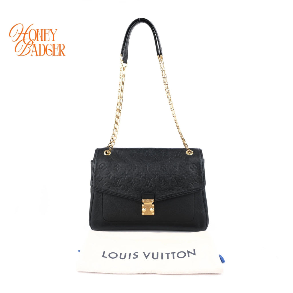 Louis Vuitton Saint-Germain MM Monogram Empreinte Noir Gold Hardware Rank A