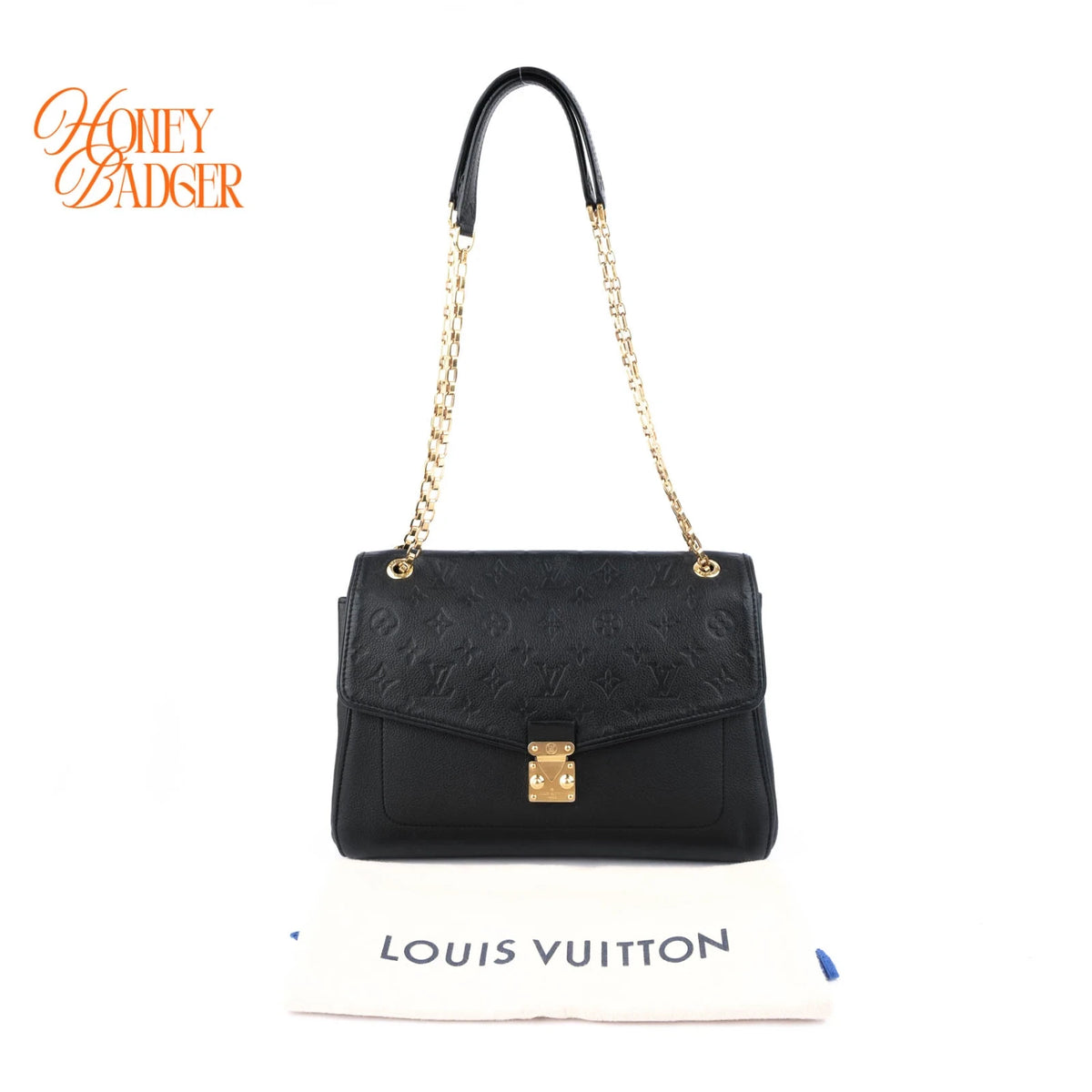 Louis Vuitton Saint-Germain MM Monogram Empreinte Noir Gold Hardware Rank A