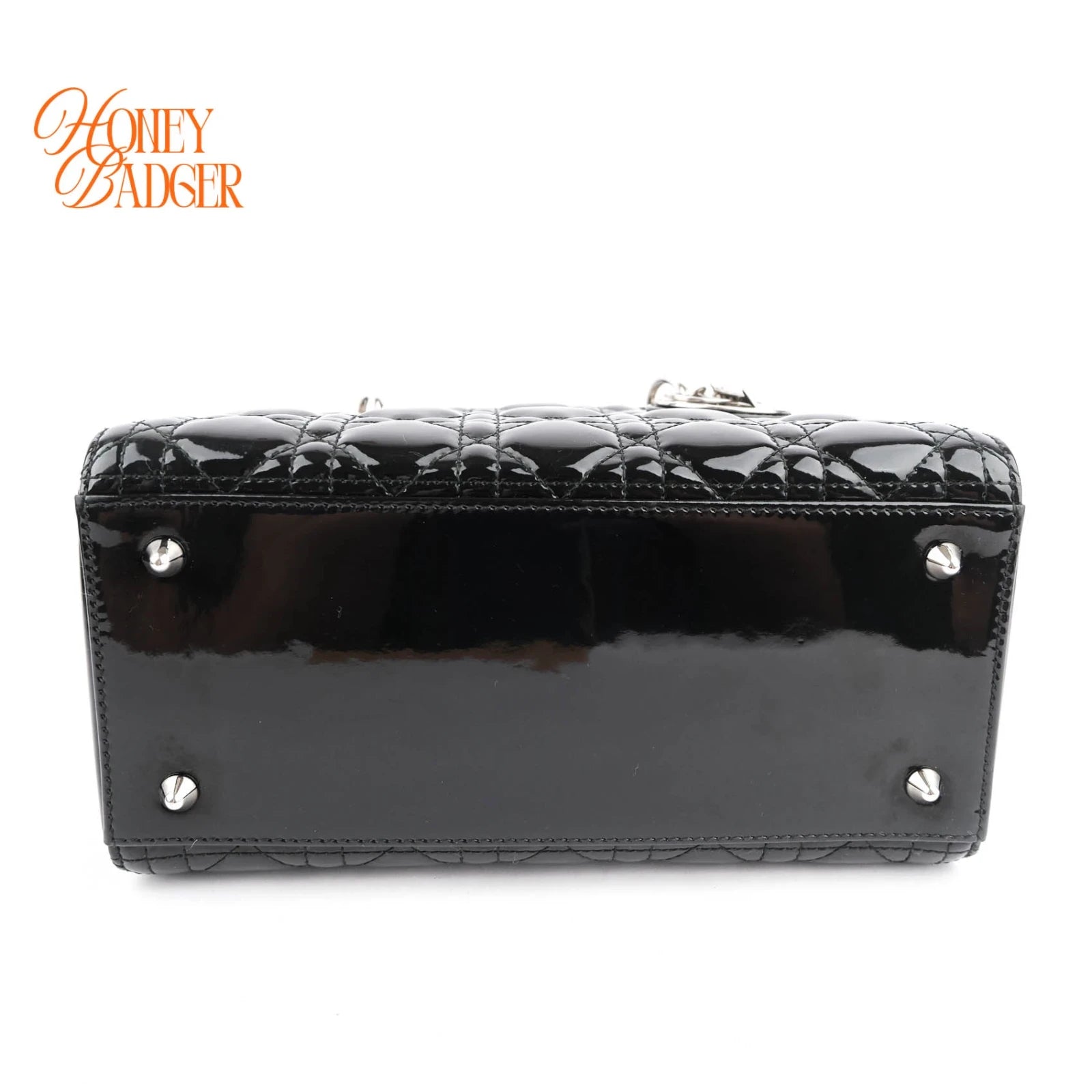 Dior Lady Dior Medium Black Patent Rank A