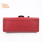 Gucci GG Marmont Small Top Handle Grained Calfskin Red Antique Gold Hardware Rank AB