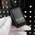 Saint Laurent Sac de Jour Nano Studded Black Leather 2Way Bag M1763 Rank A