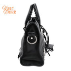 Balenciaga City Medium Leather Black Silver Hardware Rank A