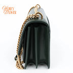 Saint Laurent Sunset Medium Calfskin Leather Dark Green Gold Hardware Rank A
