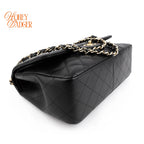 Chanel Classic Flap Jumbo Leather Black Gold Hardware Rank A