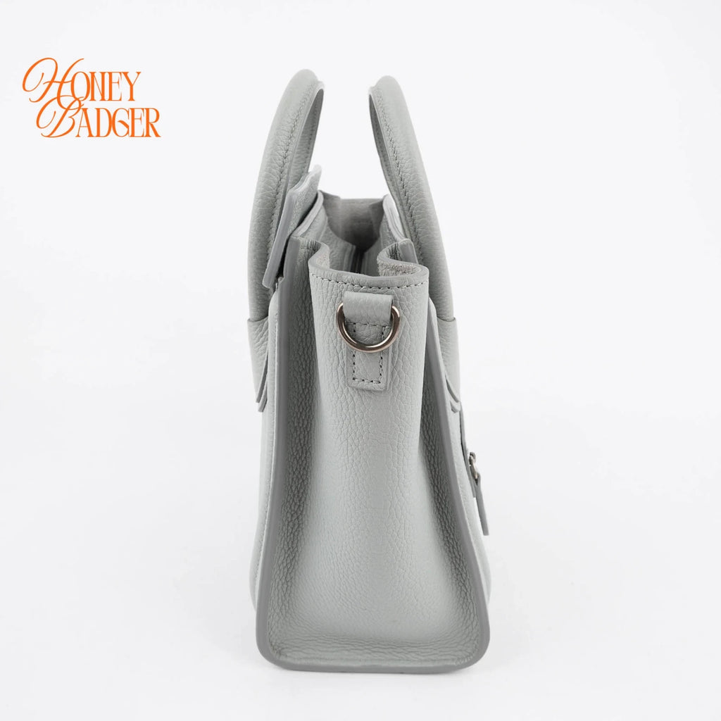 Celine Luggage Nano in gray leather, Grade A condition.