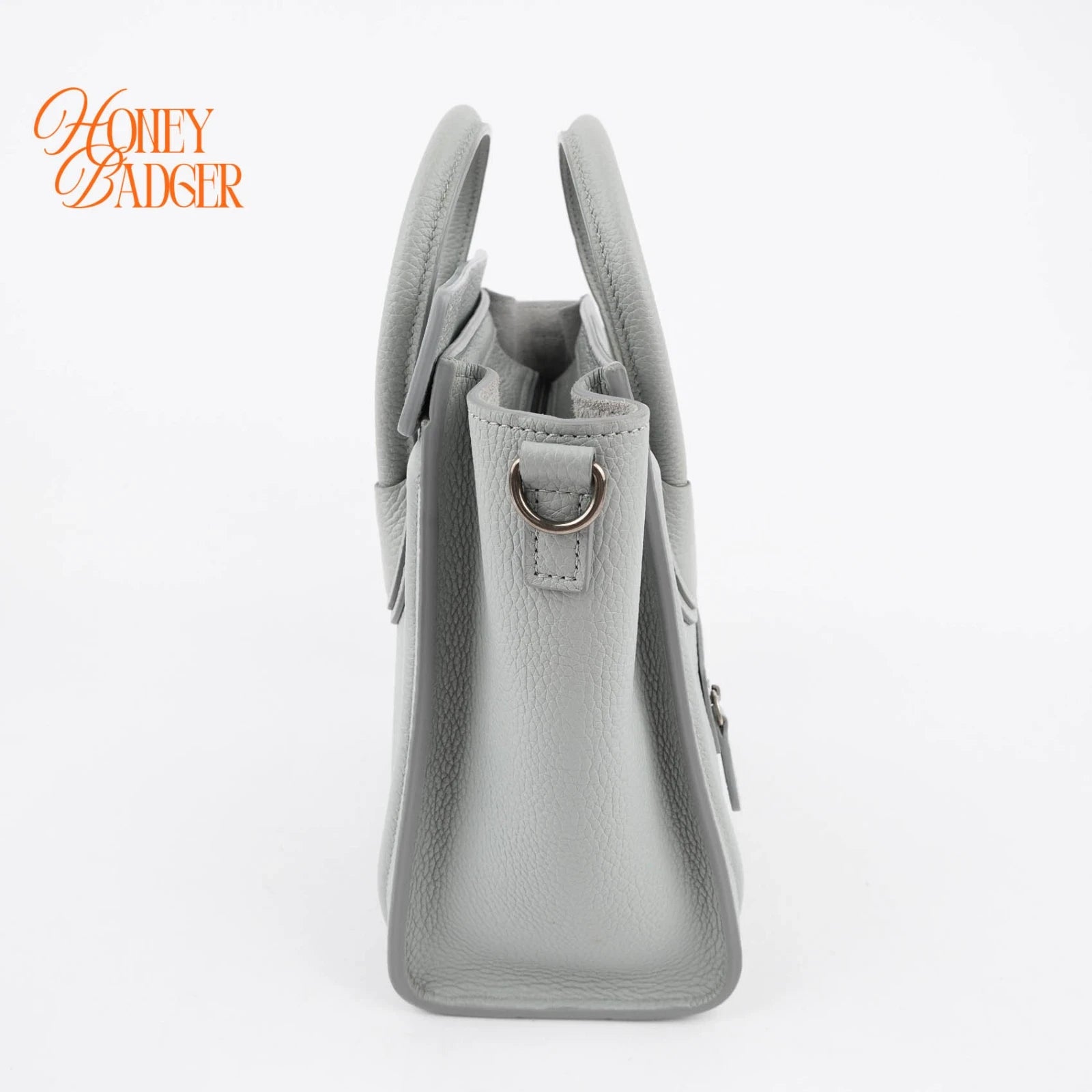 Celine Luggage Nano in gray leather, Grade A condition.