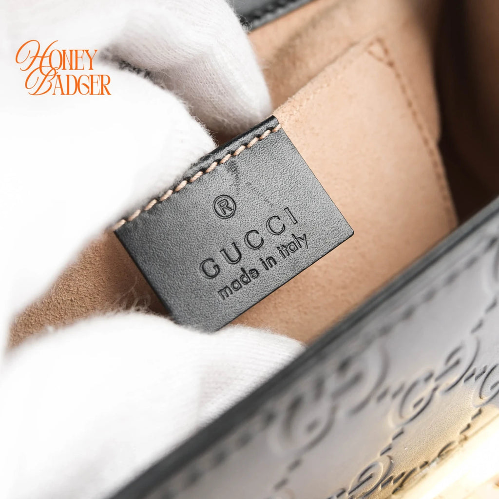Gucci Padlock GG Signature Black Chain Bag Rank A