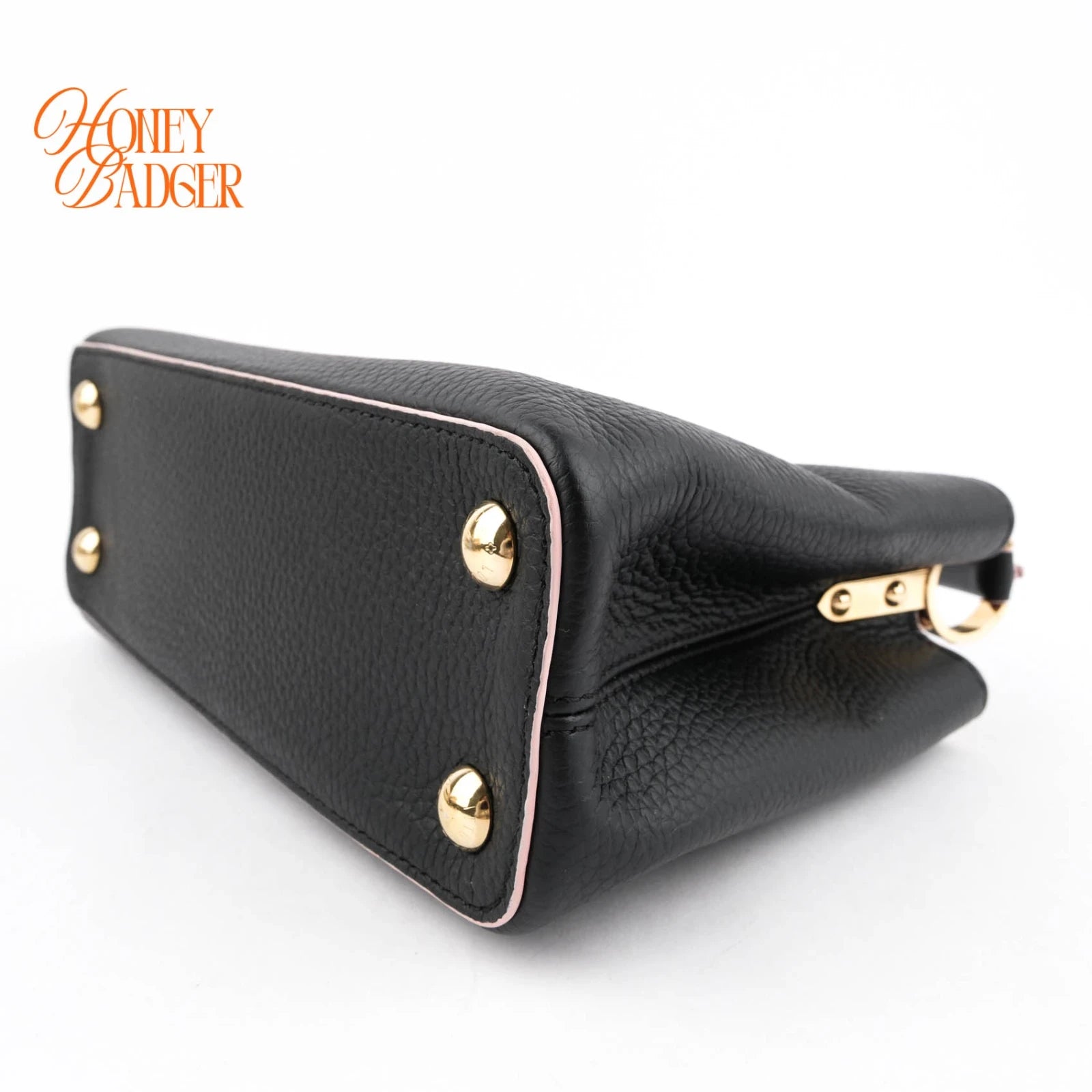 Louis Vuitton Capucines BB Taurillon Leather Black Pink Trim Rank A