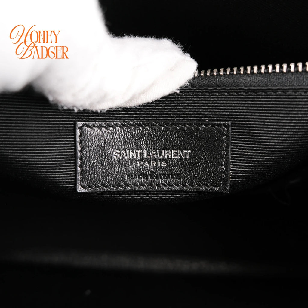 Saint Laurent Sac de Jour Medium Grained Leather Black 2-Way Bag Rank A