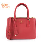 Prada Saffiano Lux Leather 2Way Handbag Red Rank A