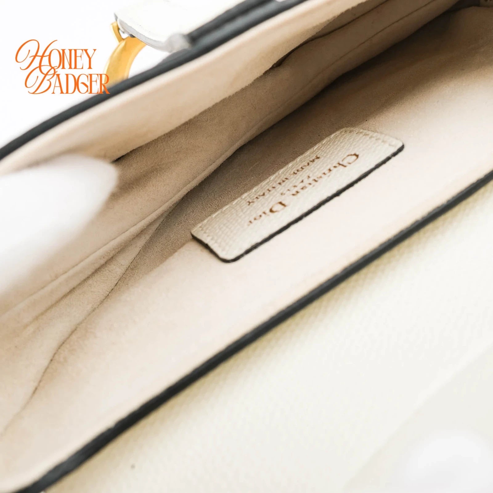 Dior Saddle Small Grain Leather White Rank A