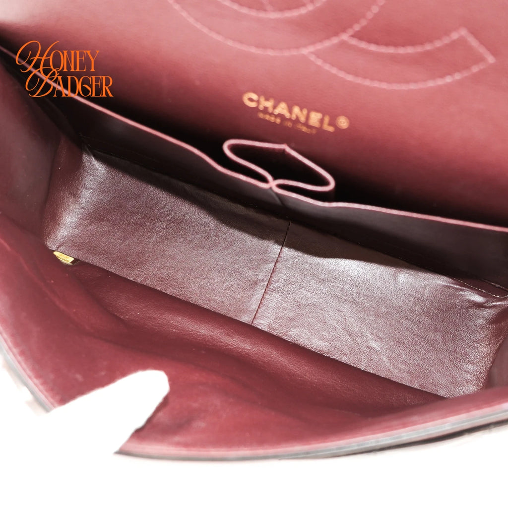Chanel Classic Double Flap Jumbo 30 Lambskin Black Gold Hardware Rank AB