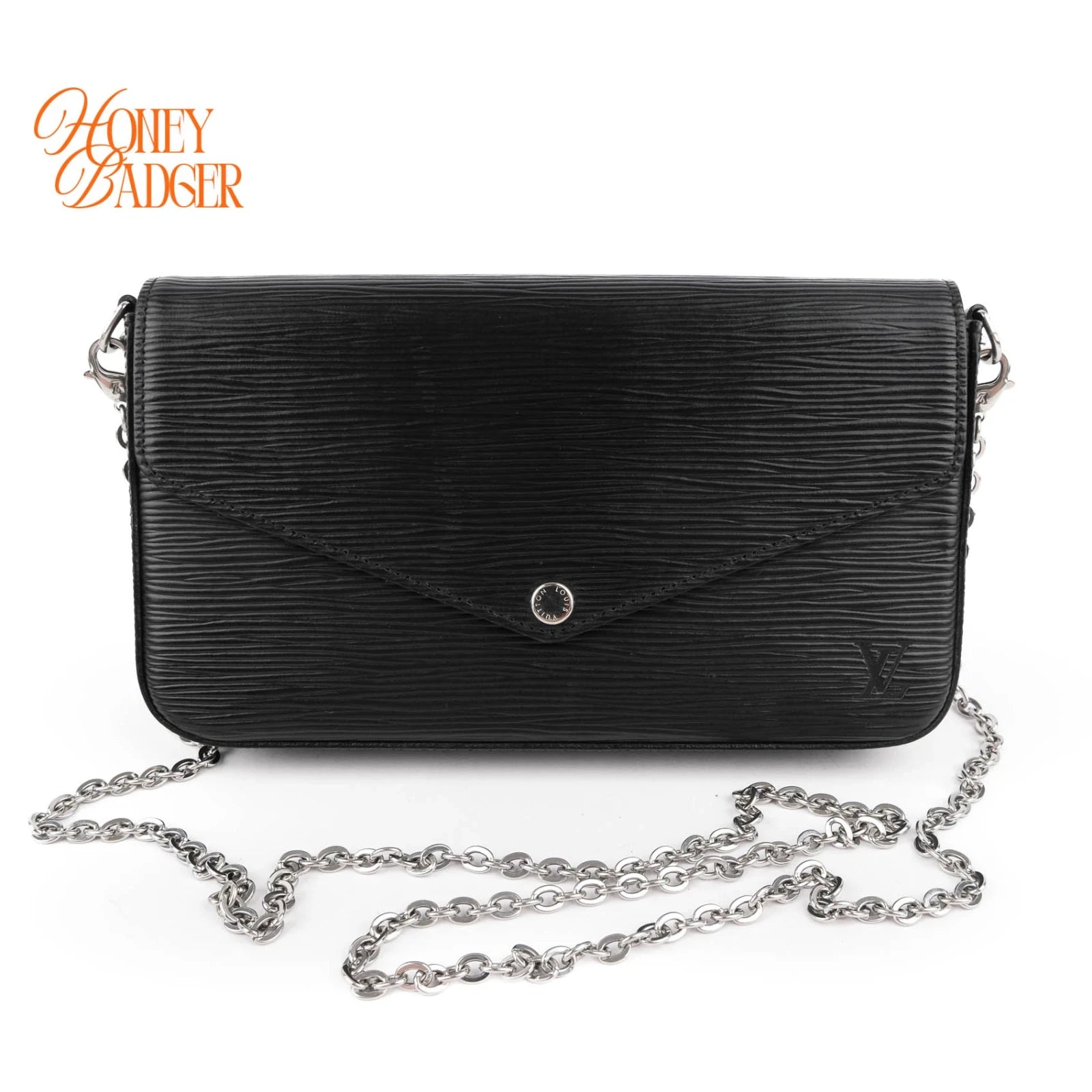 Louis Vuitton Pochette Félicie Epi Leather 3-in-1 Chain Shoulder Bag Black Noir
