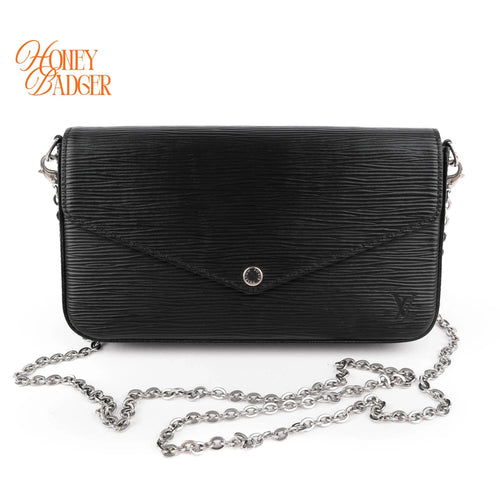 Louis Vuitton Pochette Félicie Epi Leather 3-in-1 Chain Shoulder Bag Black Noir