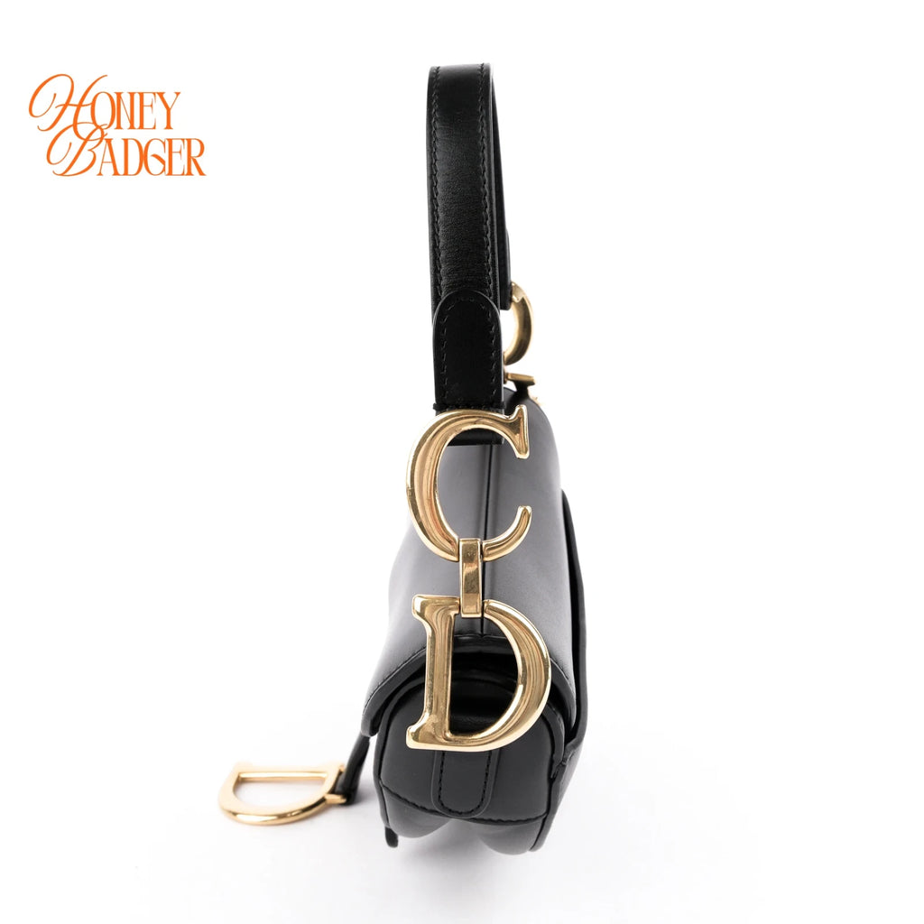 Dior Saddle Bag Calfskin Black Rank AB