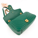 Gucci GG Marmont Small Quilted Leather Green Chain Shoulder Bag Rank A