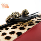 Gucci Dionysus Bamboo Top Handle Medium Leopard Calf Hair Multicolor Gold Hardware Rank A