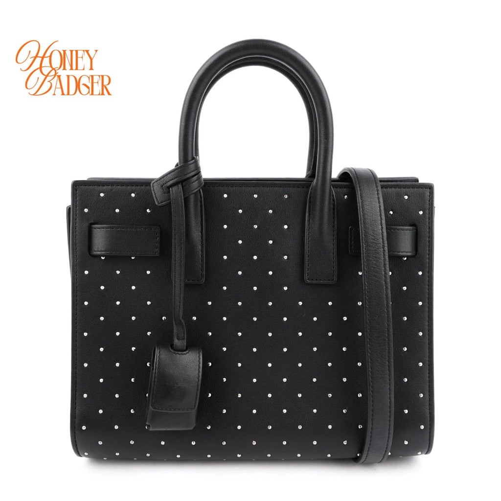 Saint Laurent Sac de Jour Nano Studs Black 2Way Handbag T3474 Rank A
