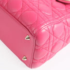 Christian Dior Lady Dior Medium Cannage Pink Leather 2-Way Handbag (Gold Hardware)
