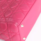 Christian Dior Lady Dior Medium Cannage Pink Leather 2-Way Handbag (Gold Hardware)